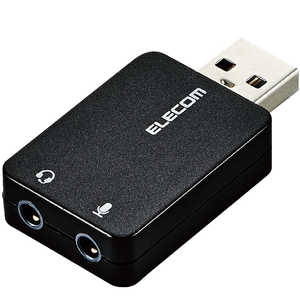 쥳 ELECOM ǥѴץ饰 [USB-A ᥹ 3.5mmx2] Windows11 Macб ֥å USB-AADC01BK