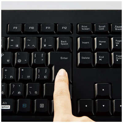 エレコム TK-FDM116SKMBK ELECOM ワイヤレス フルキーボード 静音設計 マウスセット 抗菌 ブラック エレコム ELECOM キーボード・マウスセット 抗菌 [ワイヤレス ⁄USB