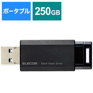 エレコム　ELECOM 外付けSSD ノック式 USB3.2(Gen2)対応 250GB ブラック ESD-EPK0250GBK