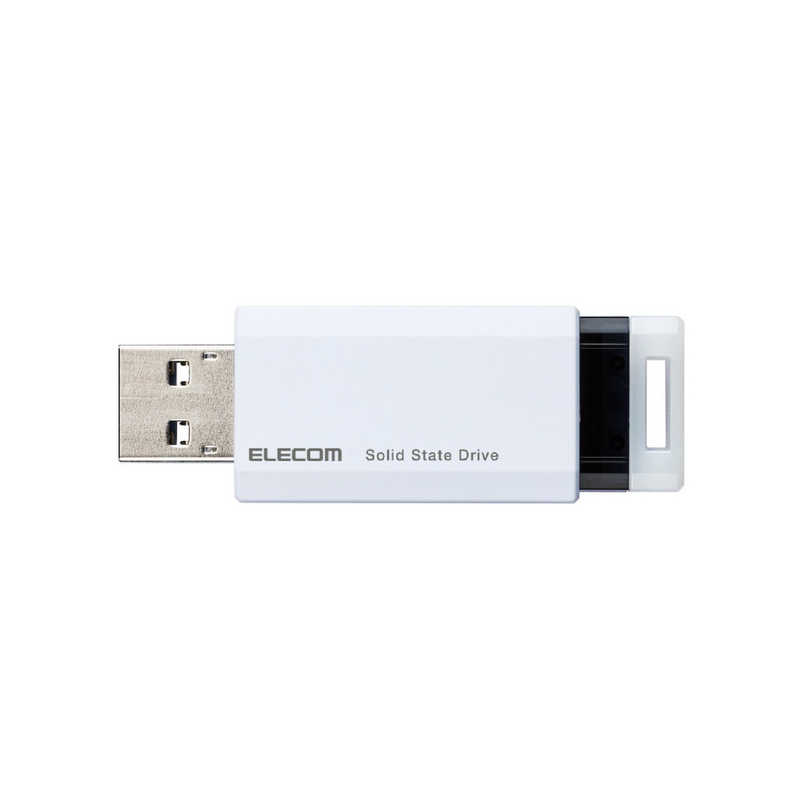エレコム　ELECOM エレコム　ELECOM 外付けSSD ノック式 USB3.2(Gen2)対応 500GB ホワイト ESD-EPK0500GWH ESD-EPK0500GWH