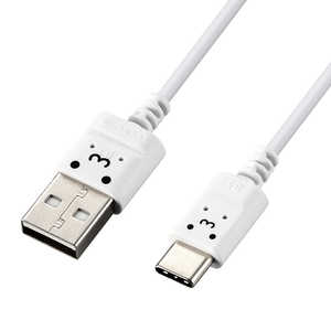 エレコム ELECOM USB Type-Cケーブル スマホ用 USB(A-C) 極細 1.0m ホワイトフェイス MPAACX10WF