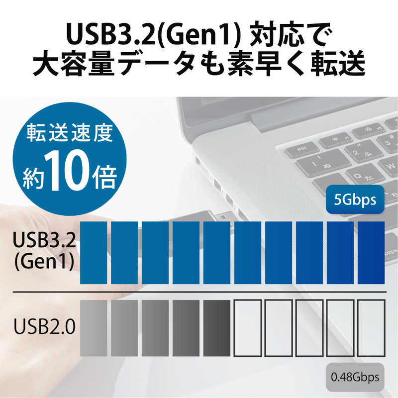 エレコム　ELECOM エレコム　ELECOM 【アウトレット】外付けSSD USB-A接続 ブラック  128GB  ポータブル型  ESD-EMN0128GBKR ESD-EMN0128GBKR