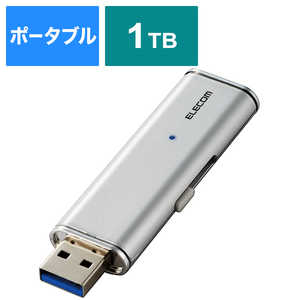 エレコム　ELECOM 外付けSSD USB-A接続 PS5/PS4 録画対応(iPadOS/iOS/Mac/Windows11対応) シルバー [1TB /ポータブル型] ESD-EMN1000GSVR