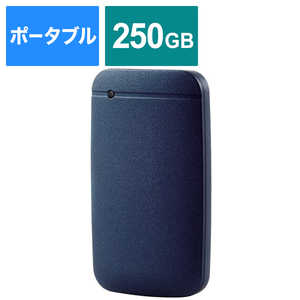 エレコム ELECOM 外付けSSD ポータブル USB3.2(Gen1)対応 Type-C & Type-Aケーブル付属 250GB ネイビー データ復旧サービスLite付 ネイビー ESDEFA0250GNVR