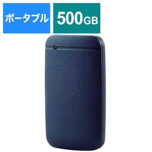 エレコム ELECOM 外付けSSD ポータブル USB3.2(Gen1)対応 Type-C & Type-Aケーブル付属 500GB ネイビー データ復旧サービスLite付 ネイビー ESDEFA0500GNVR