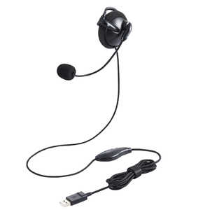 エレコム　ELECOM 有線ヘッドセット 耳掛け型 USB 左耳 ブラック HS-EH01UBK