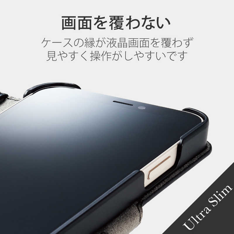 エレコム　ELECOM エレコム　ELECOM iPhone 13 mini レザーケース 手帳 UltraSlim薄型 PM-A21APLFUPVBK PM-A21APLFUPVBK