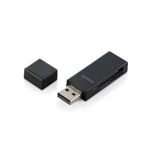 エレコム ELECOM USB2.0 カードリーダー スティックタイプ (SD+microSD対応) MRD205BK