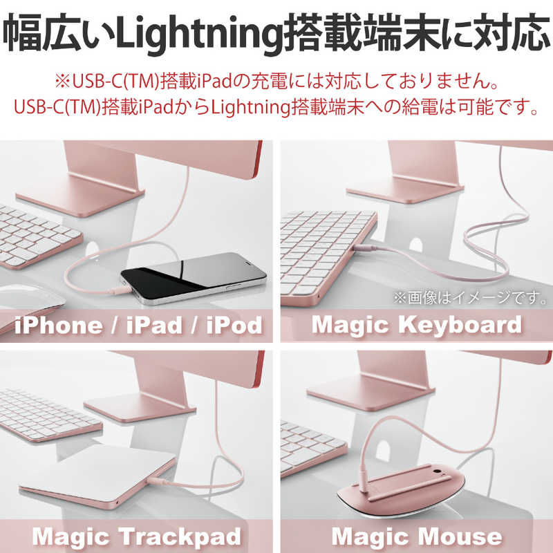 エレコム　ELECOM エレコム　ELECOM USB-C ⇔ Lightningケーブル [充電 /転送 /1m /USB Power Delivery /MFi認証] ピンク U2C-APCL10PN U2C-APCL10PN