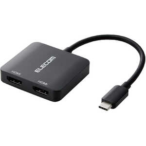 쥳 ELECOM Type-CѴץ TypeC-HDMI 2port AD-CHDMI2BK