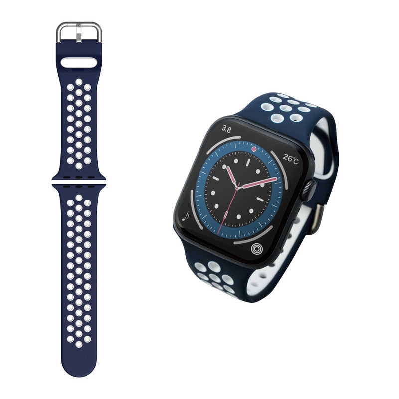 エレコム Elecom Apple Watch バンド Series 7 6 5 4 3 2 1 Se対応 45mm 44mm 42mm バンド シリコン アクティブタイプ 軽量 スポーツ 通気穴 ネイビー ホワイト Aw 44bdscnnv の通販 カテゴリ インテリア 雑貨 寝具 エレコム Elecom 家電通販のコジマネット