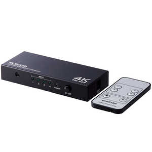 エレコム ELECOM HDMI切替器(4ポート) PC ゲーム機 マルチディスプレイ ミラーリング 専用リモコン付き 4K 60Hz(18Gbps) DH-SW4KP41BK エレコム ELECOM HDMI切替器(4ポート) PC ゲーム機 マルチディスプレイ ミラーリング 専用リモコン付き 4K 60Hz(18Gbps) DH-SW4KP41BK