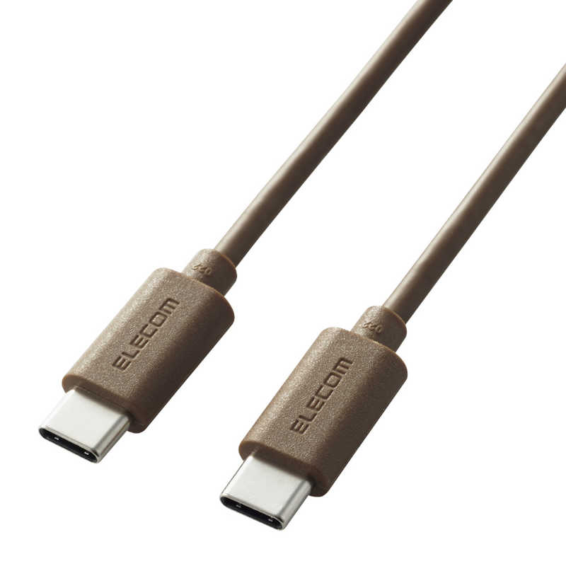 エレコム　ELECOM エレコム　ELECOM USB Type-C to USB Type-Cケーブル USB Power Delivery対応 インテリアカラー 1.0m ダークブラウン  MPA-CCI10DB MPA-CCI10DB