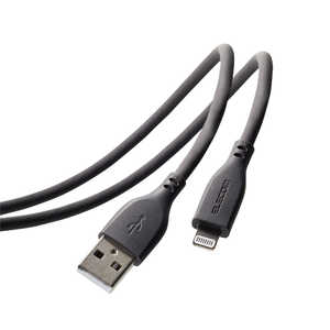 エレコム　ELECOM USB-A to Lightningケーブル なめらか 1.0m グレー  MPA-UALSS10GY