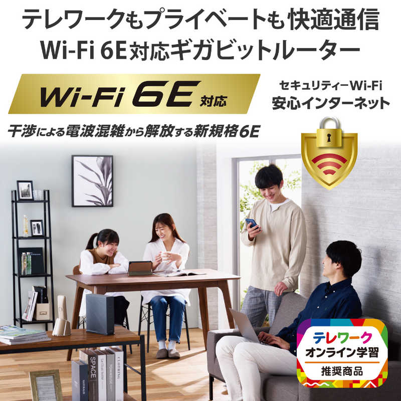 エレコム　ELECOM エレコム　ELECOM WiFi 無線LAN ルーター 親機 WiFi 6E グレー WRC-XE5400GS-G WRC-XE5400GS-G