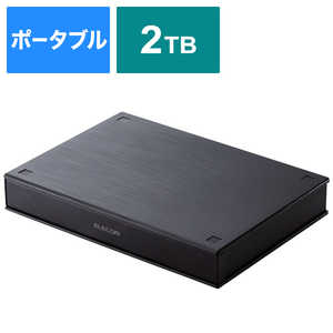 쥳 ELECOM դHDD USB-A³ ƥϿ ֥å [2TB /ݡ֥뷿] ELP-PTV020UBK