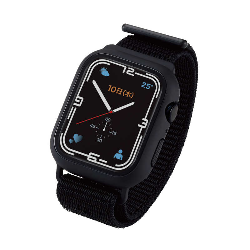 AppleWatch アップルウォッチ バンド カバー 一体型ブラック×ブラック 