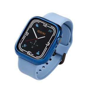 エレコム　ELECOM Apple Watch series7 45mm/ソフトバンパー/メタリックデザイン/ネイビー AW21ABPUNV