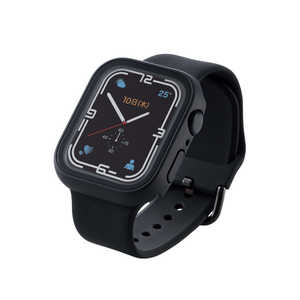쥳 ELECOM Apple Watch series7 45mm/ե륫С/ץߥ६饹/Ʃ/֥å AW-21AFCGBK