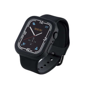 쥳 ELECOM Apple Watch series7 45mm/ե륫С/ץߥ६饹/ߥå/֥å AW-21AFCGCBK