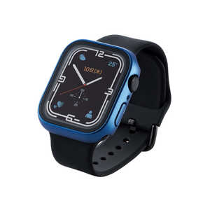 エレコム　ELECOM Apple Watch series7 45mm/フルカバーケース/プレミアムガラス/高透明/ネイビー AW-21AFCGNV