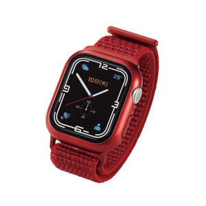 エレコム　ELECOM Apple Watch series7 41mm/フルカバーケース/ガラス/バンド一体型/ファブリック/レッド AW-21BBCFBRD