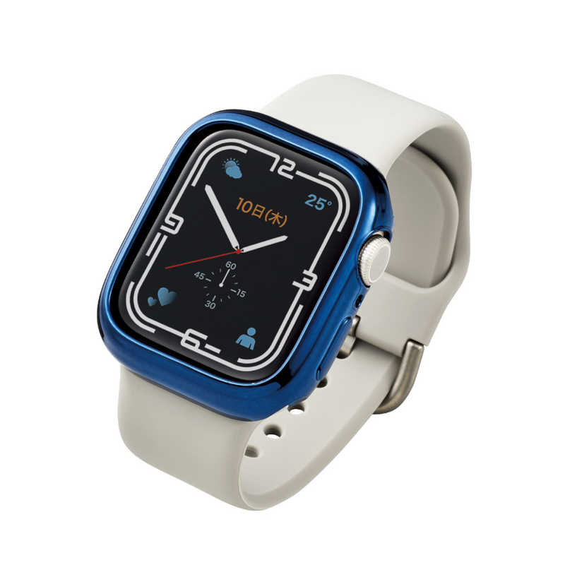 エレコム　ELECOM エレコム　ELECOM Apple Watch series7 41mm/ソフトバンパー/メタリックデザイン/ネイビー AW21BBPUNV AW21BBPUNV