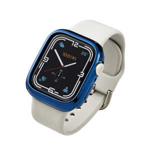 エレコム　ELECOM Apple Watch series7 41mm/ソフトバンパー/メタリックデザイン/ネイビー AW21BBPUNV