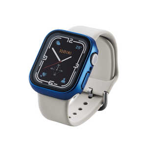 エレコム　ELECOM Apple Watch series7 41mm/フルカバーケース/プレミアムガラス/高透明/ネイビー AW-21BFCGNV