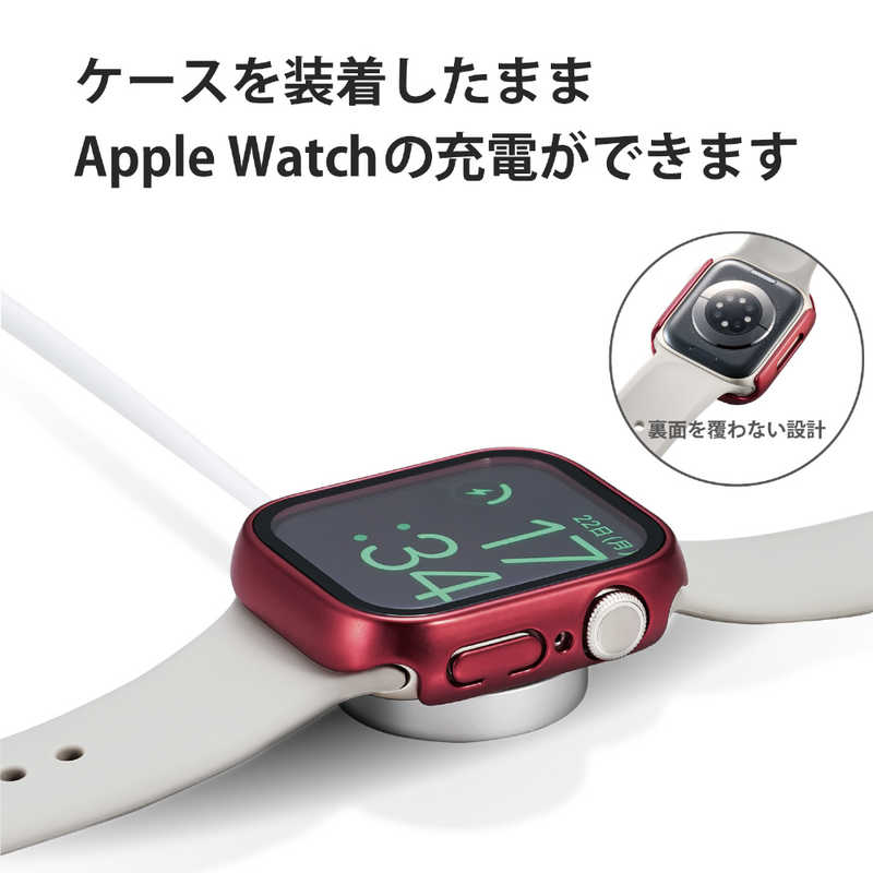 エレコム　ELECOM エレコム　ELECOM Apple Watch series7 41mm/フルカバーケース/プレミアムガラス/高透明/レッド AW-21BFCGRD AW-21BFCGRD