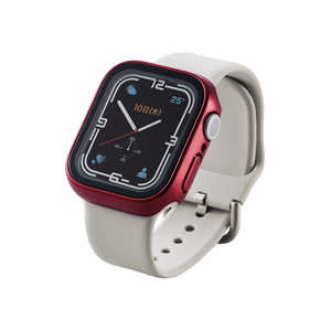 エレコム　ELECOM Apple Watch series7 41mm/フルカバーケース/プレミアムガラス/高透明/レッド AW-21BFCGRD