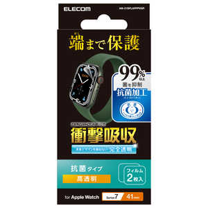 エレコム　ELECOM Apple Watch series7 41mm 衝撃吸収フィルム 透明抗菌  AW-21BFLAFPPVGR