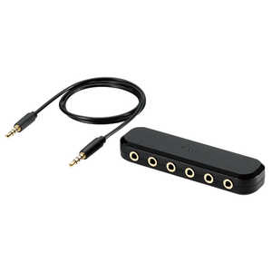 エレコム ELECOM イヤホンジャック マルチイヤホンスプリッター 5分配 φ3.5mm 4極 ミニジャック×6 ボイスチャット 通話 EHP-35AD05BK エレコム ELECOM イヤホンジャック マルチイヤホンスプリッター 5分配 φ3.5mm 4極 ミニジャック×6 ボイスチャット 通話 EHP-35AD05BK