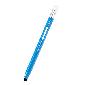 エレコム　ELECOM タッチペン スタイラスペン 超感度タイプ 六角鉛筆型 ペン先交換可 ストラップホール付 ( iPad iPhone Android各種 スマホ タブレット )対応 ブルー  PTPENCEBU