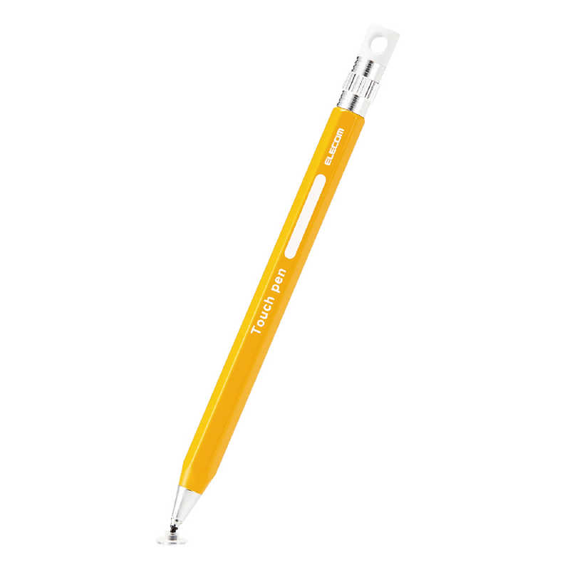 エレコム　ELECOM エレコム　ELECOM タッチペン スタイラスペン ディスクタイプ 六角鉛筆型 ペン先交換可 ストラップホール付 ( iPad iPhone Android各種 スマホ タブレット )対応 イエロー  PTPENDEYL PTPENDEYL