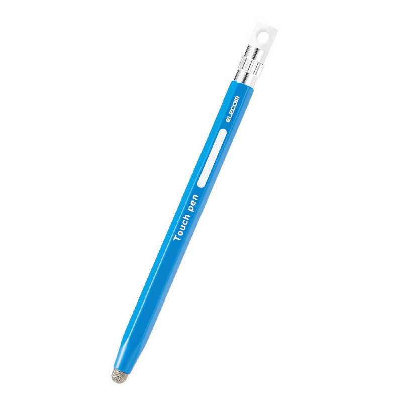 エレコム　ELECOM エレコム　ELECOM タッチペン スタイラスペン 導電繊維タイプ 六角鉛筆型 ペン先交換可 ストラップホール付 ( iPad iPhone Android各種 スマホ タブレット )対応 ブルー  PTPENSEBU PTPENSEBU