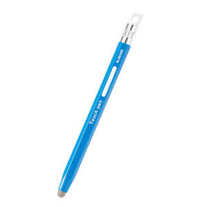 エレコム　ELECOM タッチペン スタイラスペン 導電繊維タイプ 六角鉛筆型 ペン先交換可 ストラップホール付 ( iPad iPhone Android各種 スマホ タブレット )対応 ブルー  PTPENSEBU