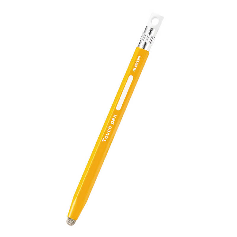 エレコム　ELECOM エレコム　ELECOM タッチペン スタイラスペン 導電繊維タイプ 六角鉛筆型 ペン先交換可 ストラップホール付 ( iPad iPhone Android各種 スマホ タブレット )対応 イエロー  PTPENSEYL PTPENSEYL