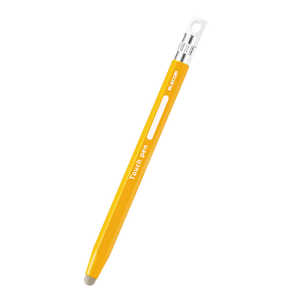 エレコム　ELECOM タッチペン スタイラスペン 導電繊維タイプ 六角鉛筆型 ペン先交換可 ストラップホール付 ( iPad iPhone Android各種 スマホ タブレット )対応 イエロー  PTPENSEYL
