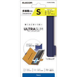 エレコム ELECOM スマートフォン用マルチレザーケース/スライド式/手帳型/UltraSlim/薄型/磁石付キ/Sサイズ/ネイビー P-04PLFUSBU エレコム ELECOM スマートフォン用マルチレザーケース/スライド式/手帳型/UltraSlim/薄型/磁石付キ/Sサイズ/ネイビー P-04PLFUSBU
