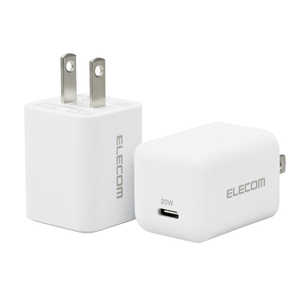 쥳 ELECOM ACŴ/USBŴ/USB Power Delivery/20W/USB-C1ݡ/ץ饰/2ĥå/ۥ磻 MPAACCP27WH