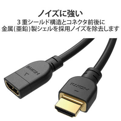 エレコム ELECOM HDMI 延長 ケーブル 0.5m 4K 60p 金メッキ Fire TV