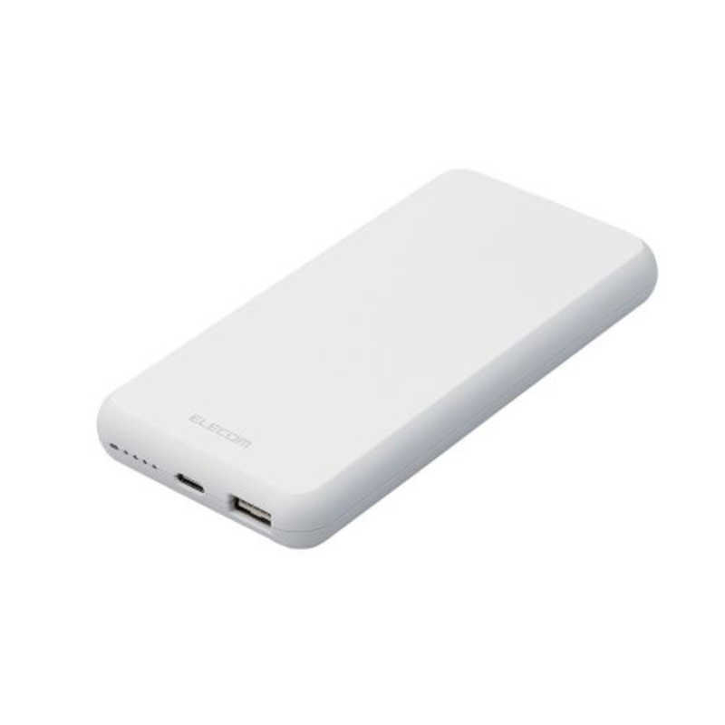 エレコム　ELECOM エレコム　ELECOM モバイルバッテリー 10000mAh 大容量 15W / 3A 15W / 3A 入出力( Type-C ×1 ) 出力( USB-A ×1 ) おまかせ充電対応 充電器 ホワイト DE-C38-10000WH DE-C38-10000WH