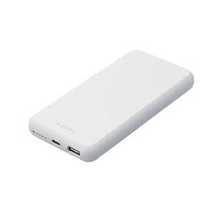 エレコム　ELECOM モバイルバッテリー 10000mAh 大容量 15W / 3A 15W / 3A 入出力( Type-C ×1 ) 出力( USB-A ×1 ) おまかせ充電対応 充電器 ホワイト DE-C38-10000WH