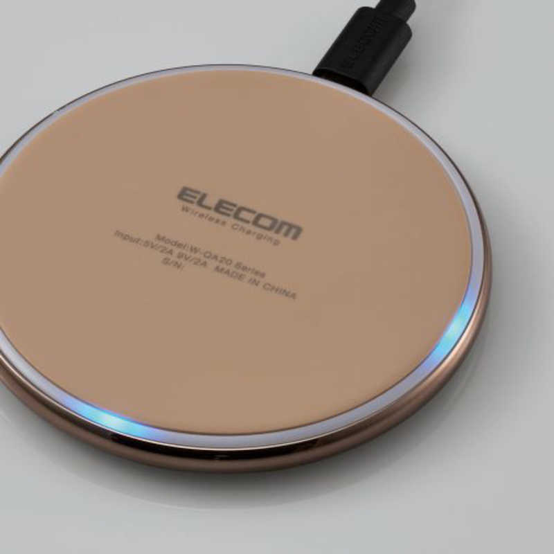 エレコム　ELECOM エレコム　ELECOM ワイヤレス充電器/Qi規格対応/10W/7.5W/5W/卓上タイプ/ゴールド W-QA20GD W-QA20GD
