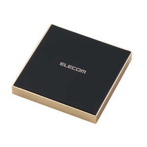 エレコム　ELECOM ワイヤレス充電器/Qi規格対応/10W/7.5W/5W/卓上タイプ/メタル筐体/スクエア/ゴールド W-QA22GD