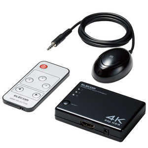 エレコム　ELECOM HDMI 切替器 タイプA×3入力 1出力 4K 60Hz  DH-SW4KA31BK