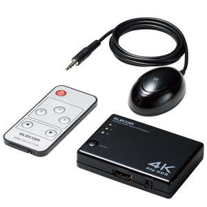 エレコム ELECOM HDMI 切替器 タイプA×3入力 1出力 4K 60Hz DH-SW4KA31BK エレコム ELECOM HDMI 切替器 タイプA×3入力 1出力 4K 60Hz DH-SW4KA31BK