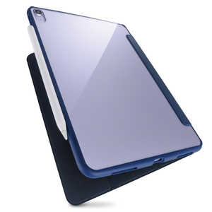 エレコム　ELECOM iPad Air 10.9インチ 第5世代/第4世代 (2022/2020年モデル) ケース カバー 手帳型 フラップ ハイブリッド マグネット 2アングル 背面クリア ネイビー TB-A21MTSLFCNV