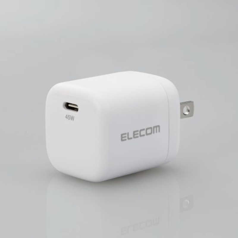 エレコム　ELECOM エレコム　ELECOM ノートPC向けACアダプター／USB充電器／USB Power Delivery認証／45W／Type-C1ポート／スイングプラグ／ホワイト  ACDC-PD2245WH ACDC-PD2245WH